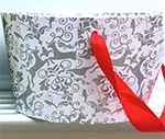 gift bucket with silver reindeer  